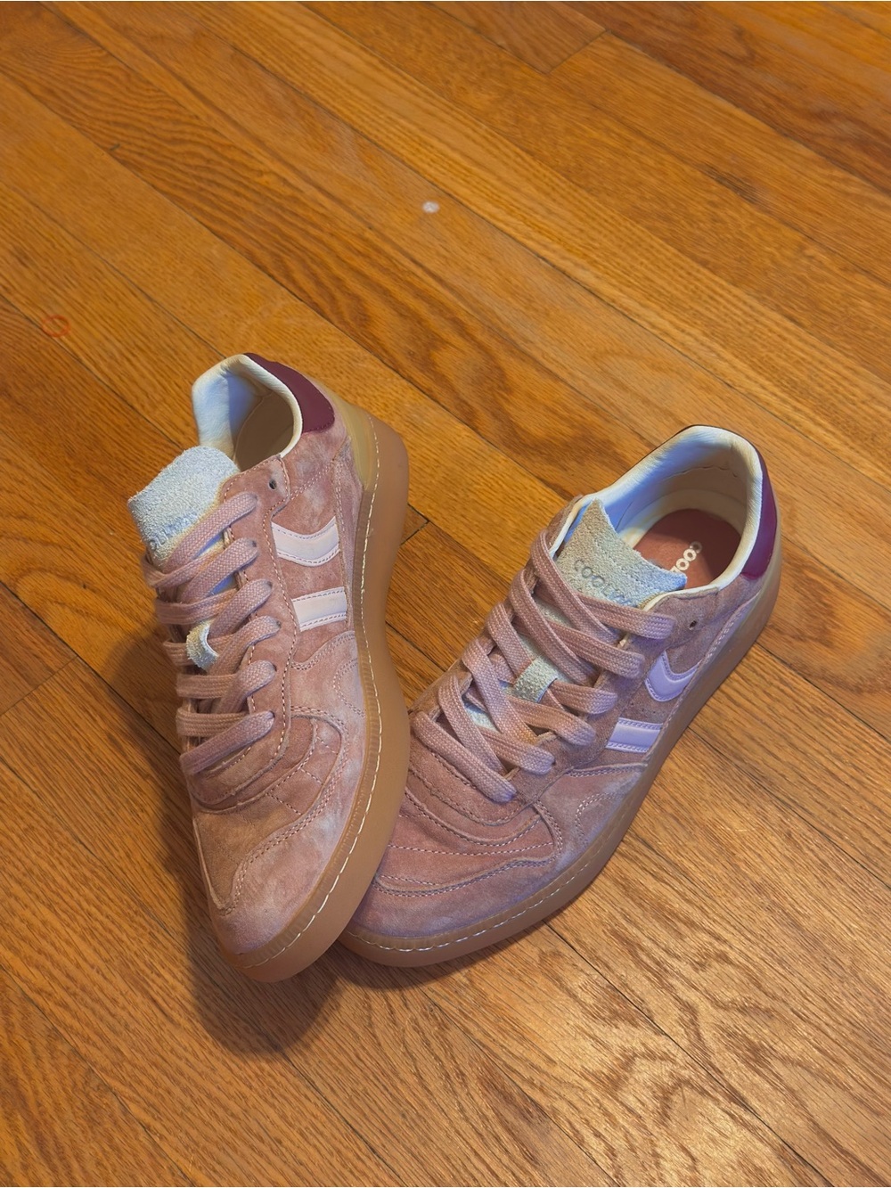 Coolway Pink Suede Platform Sneakers